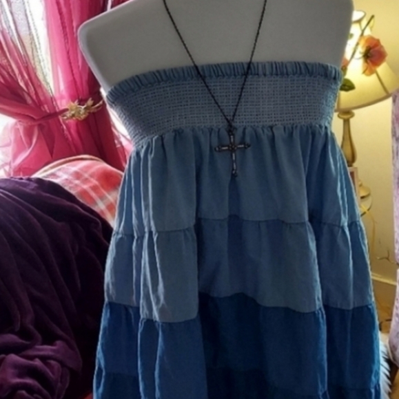 new directions Dresses & Skirts - New Direction Woman Ruffle Tier Denim Skirt